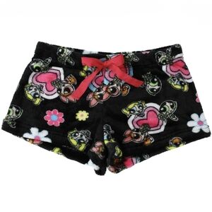 Powerpuff Girls Plush Lounge Sleep Shorts Black 2X